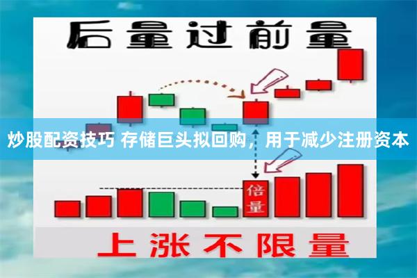 炒股配资技巧 存储巨头拟回购，用于减少注册资本