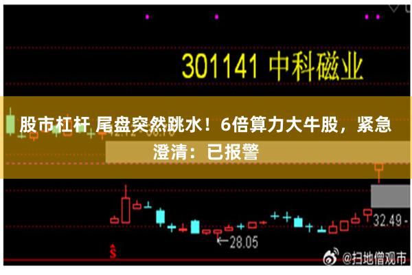 股市杠杆 尾盘突然跳水！6倍算力大牛股，紧急澄清：已报警