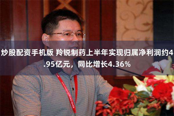 炒股配资手机版 羚锐制药上半年实现归属净利润约4.95亿元，同比增长4.36%