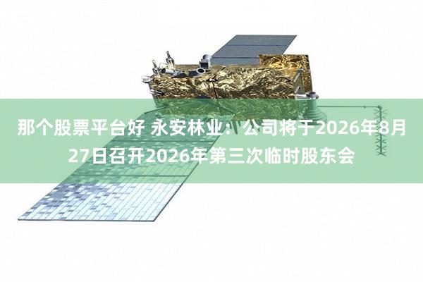 那个股票平台好 永安林业：公司将于2026年8月27日召开2026年第三次临时股东会