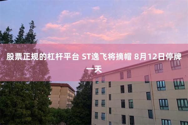 股票正规的杠杆平台 ST逸飞将摘帽 8月12日停牌一天
