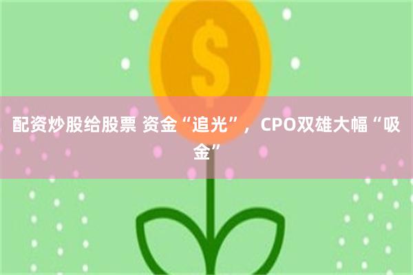配资炒股给股票 资金“追光”，CPO双雄大幅“吸金”